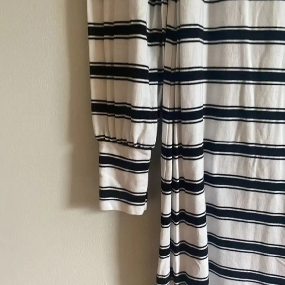 Loft Black and White Striped Square Neck Dress - Picture 5 of 13